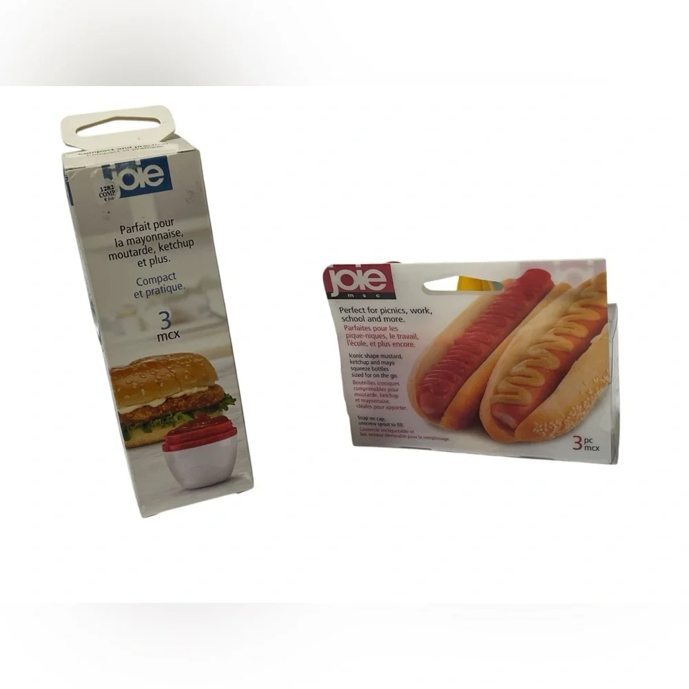 Joie Condiments On The Go Mini Squeeze Bottles Food Grade Silicone Set Lunch New